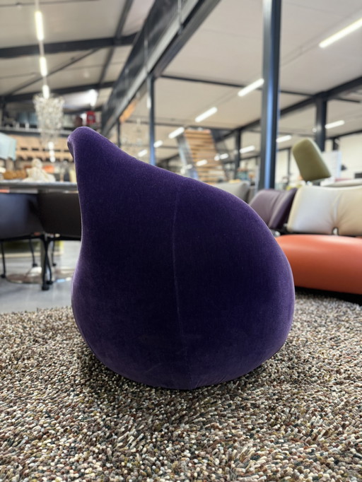 Fauteuil pivotant Leolux Gisa velours violet