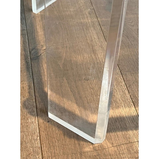 Image 1 of Coppia di terminali per divano ottagonali vintage in plexiglass e cromo, 1970