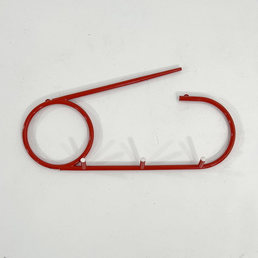 Red Pin Coat Rack From L'Isola Che Non C'È, 1980S