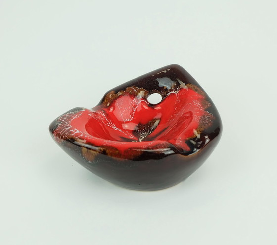 Image 1 of Ciotola in ceramica vintage francese di metà secolo, smaltata a goccia Vallauris, forma organica, anni '60 