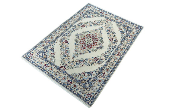 Image 1 of Hand-knotted Persian Carpet Nain With Silk 128 X 94 Cm