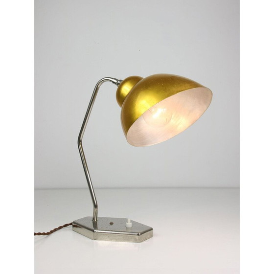 Image 1 of Lampada da tavolo vintage in alluminio dorato e cromo, 1960
