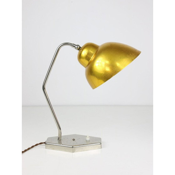 Image 1 of Lampada da tavolo vintage in alluminio dorato e cromo, 1960