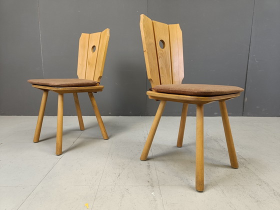 Image 1 of Mid Century Brutalist Dining Chairs, 1960S Set Of 10