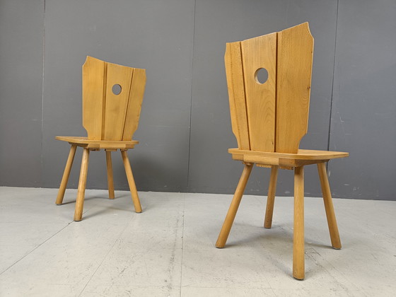 Image 1 of Mid Century Brutalist Dining Chairs, 1960S Set Of 10