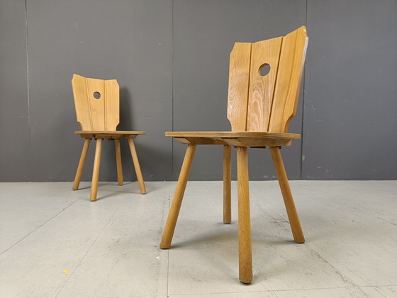 Image 1 of Mid Century Brutalist Dining Chairs, 1960S Set Of 10