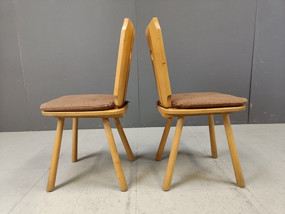 Image 1 of Mid Century Brutalist Dining Chairs, 1960S Set Of 10