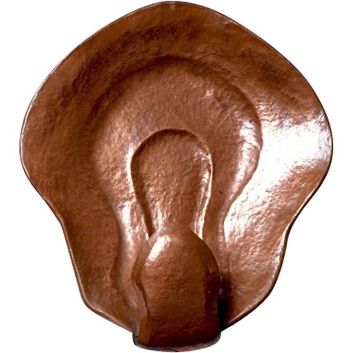 Vintage anthroposophic copper wall lamp, Germany 1969