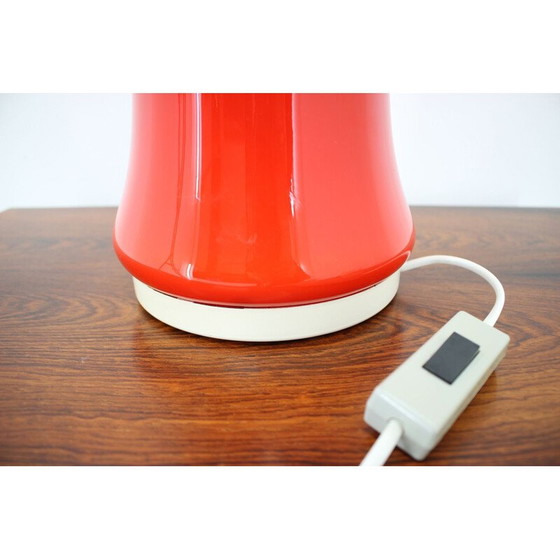 Image 1 of Lampada da tavolo vintage in vetro rosso, Cecoslovacchia 1970