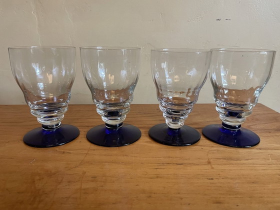 Image 1 of 4 X Art Deco Water Glasses Wine Glasses French