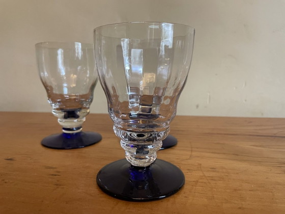 Image 1 of 4 X Art Deco Water Glasses Wine Glasses French