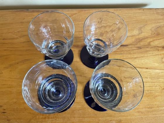 Image 1 of 4 X Art Deco Water Glasses Wine Glasses French