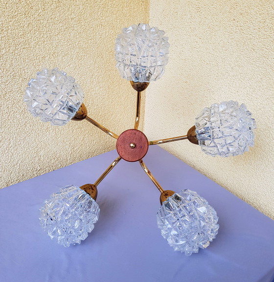 Image 1 of Spider chandelier in the style of Richard Essig,Hedgehog glass