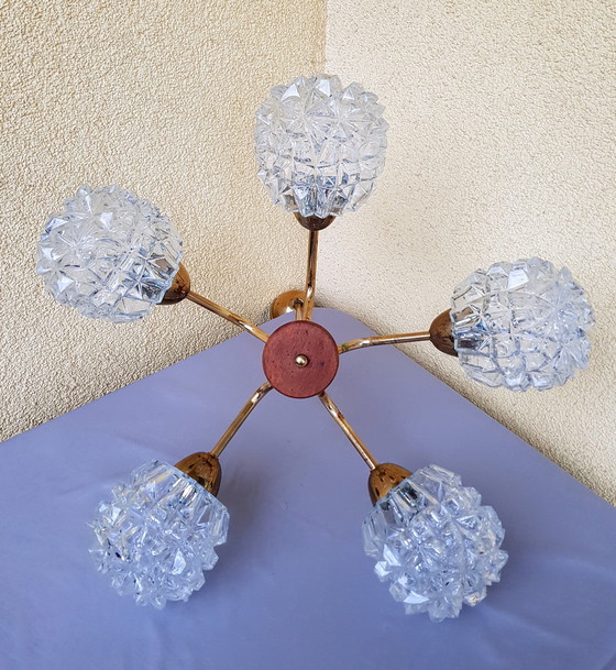 Image 1 of Spider chandelier in the style of Richard Essig,Hedgehog glass