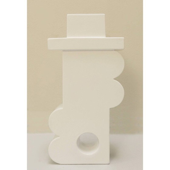 Image 1 of Vintage Memphis vase in white ceramic by Florio keramia, Italy