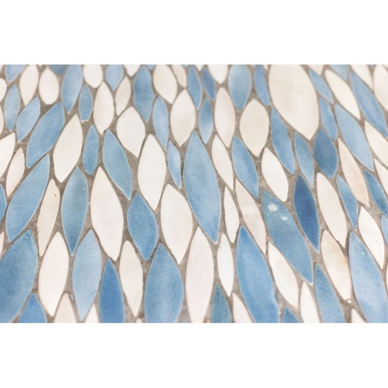 Image 1 of Vintage rectangular dining room table in polished metal and ceramic, 1970