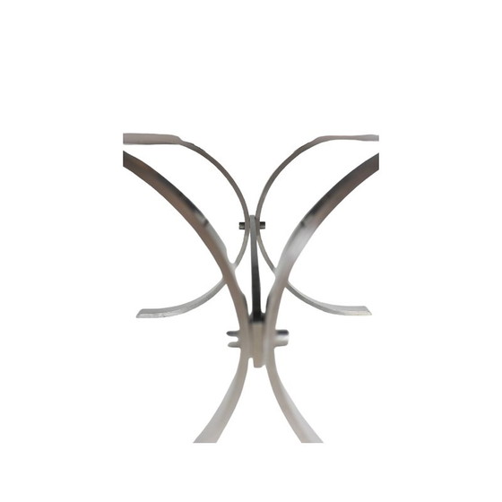 Image 1 of Vintage rectangular dining room table in polished metal and ceramic, 1970