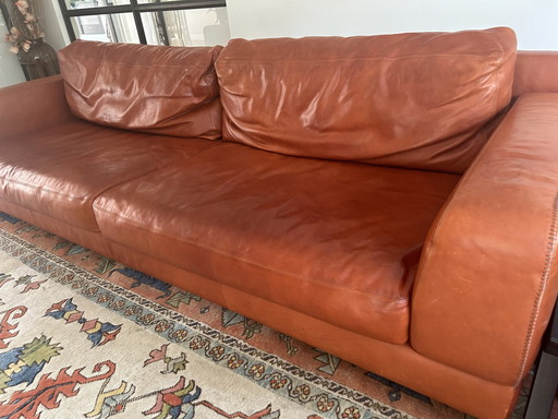 Borzalino Ben 4-Seater Sofa, Brown Leather,