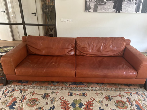 Borzalino Ben 4-Seater Sofa, Brown Leather,