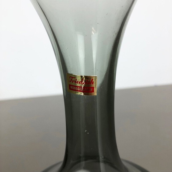 Image 1 of Set di 3 vasi cubici in cristallo soffiato a mano vintage di Friedrich Kristall, Germania 1970