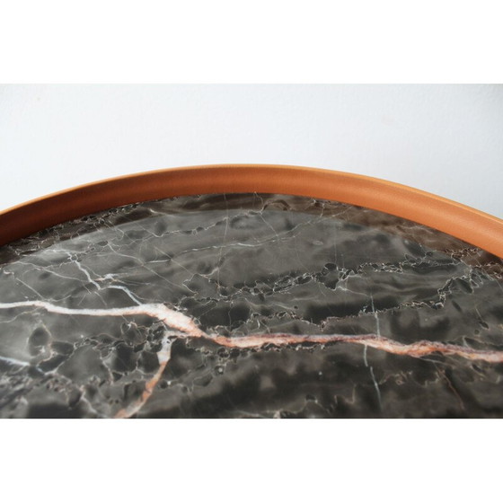 Image 1 of Tavolino vintage Harmon in alluminio e pelle di Camerich