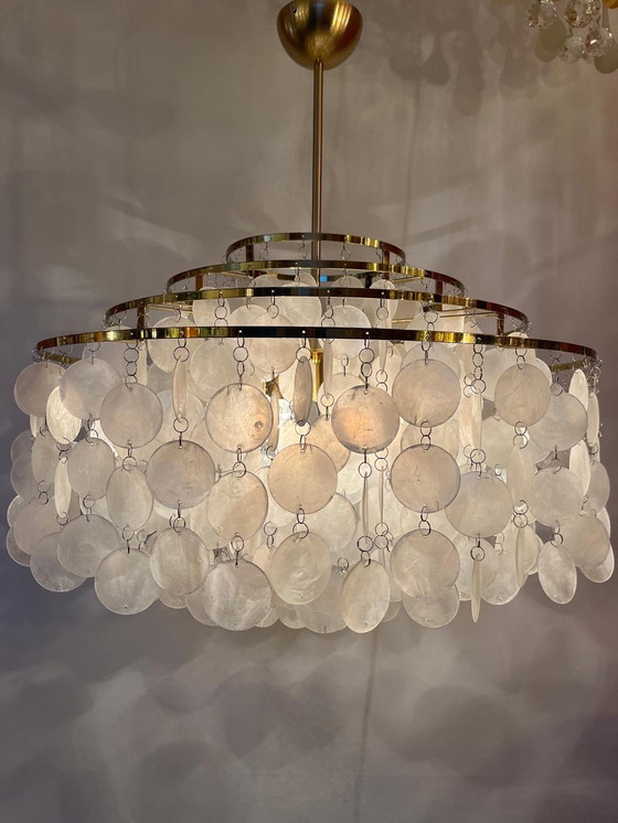 Image 1 of Capiz Pendant Lamp Chandelier Pearl Shell Lamp Xl