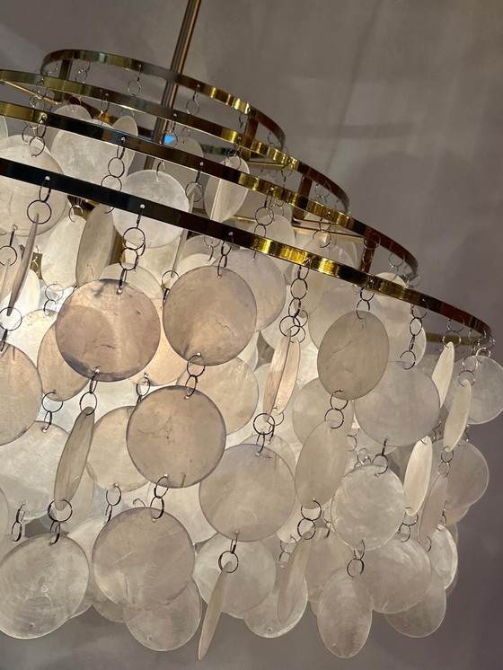 Image 1 of Capiz Pendant Lamp Chandelier Pearl Shell Lamp Xl