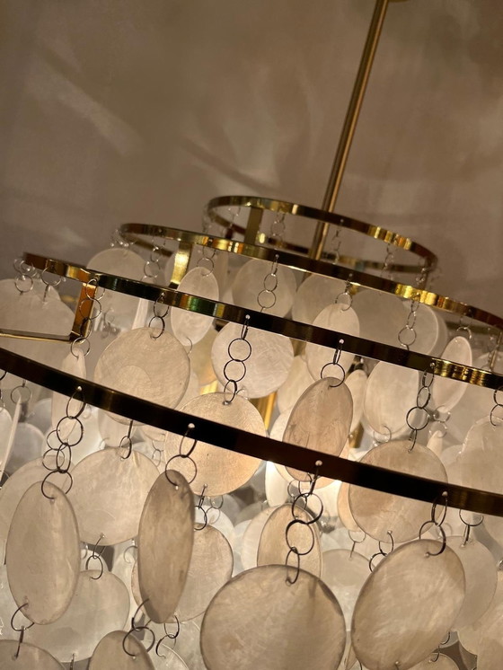 Image 1 of Capiz Pendant Lamp Chandelier Pearl Shell Lamp Xl