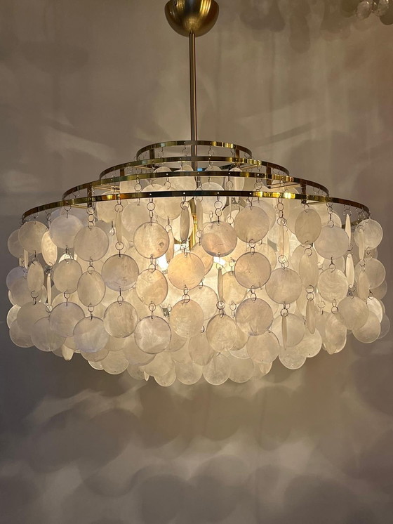 Image 1 of Capiz Pendant Lamp Chandelier Pearl Shell Lamp Xl