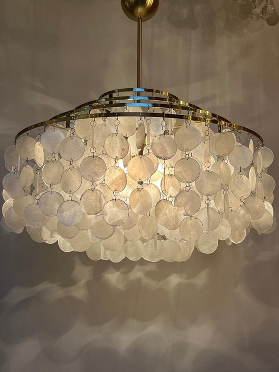 Image 1 of Capiz Pendant Lamp Chandelier Pearl Shell Lamp Xl