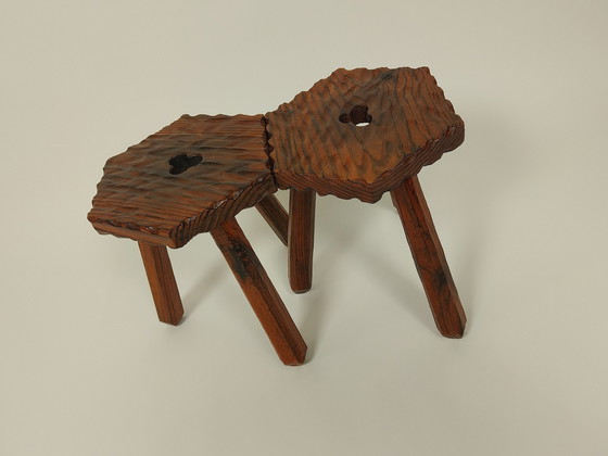 Image 1 of 2 X Vintage Spanish Brutalist Stool