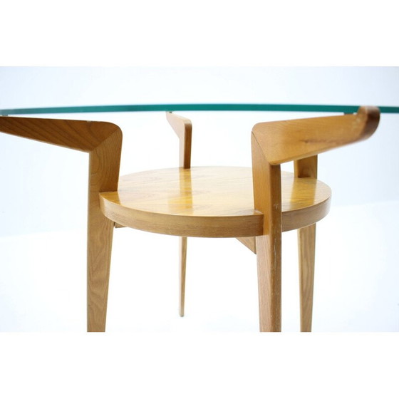 Image 1 of Vintage wood and glass coffee table, 1960