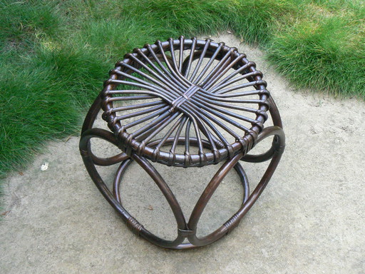 Vintage Rattan Hockers In The Style Of Pierantonio Bonacina 1950s