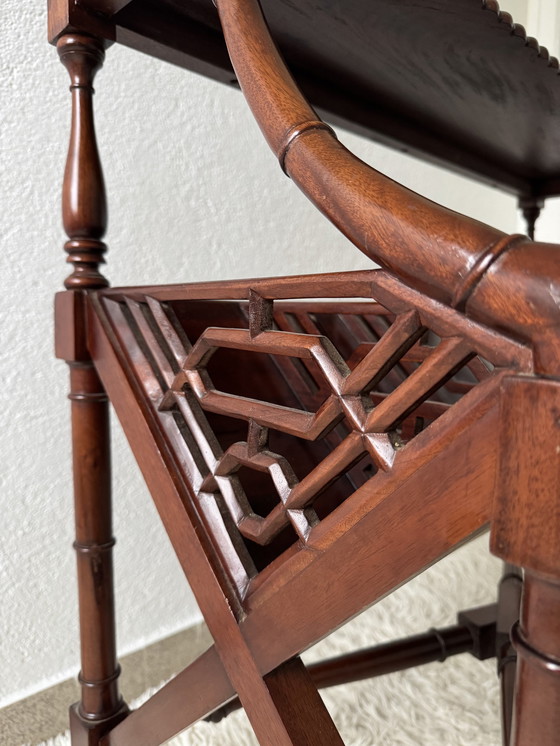 Image 1 of Mahogany Magazine Rack Console 60s