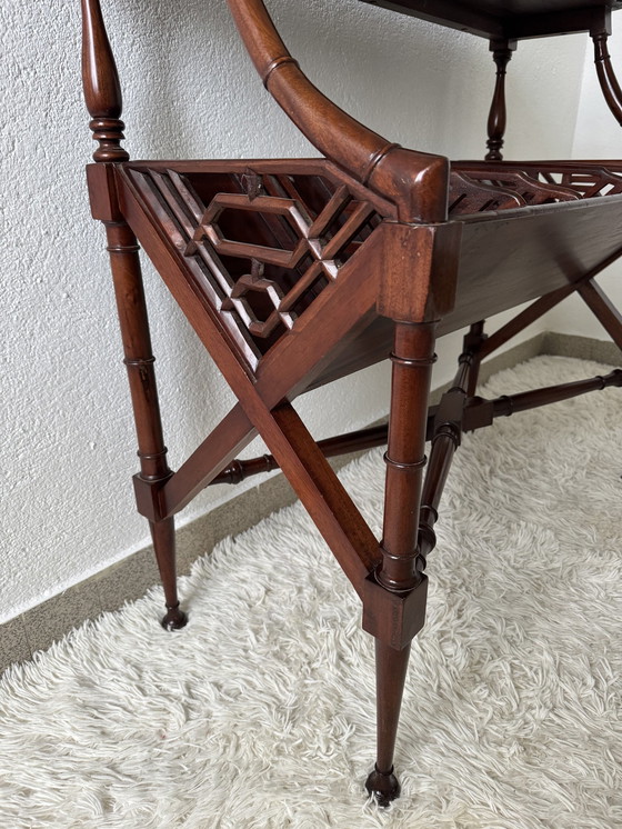 Image 1 of Mahogany Magazine Rack Console 60s