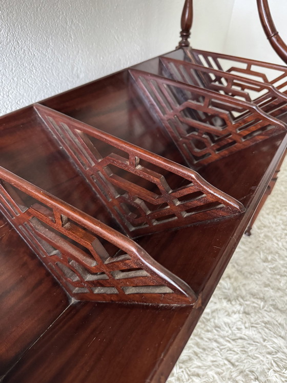 Image 1 of Mahogany Magazine Rack Console 60s