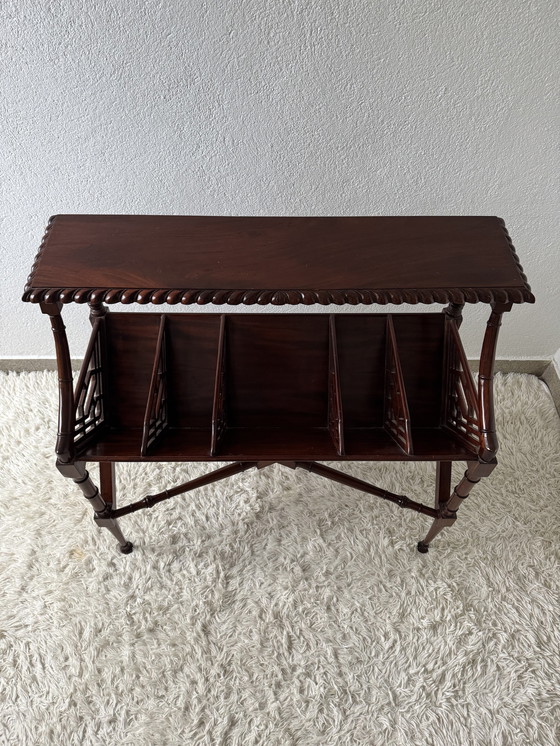 Image 1 of Mahogany Magazine Rack Console 60s