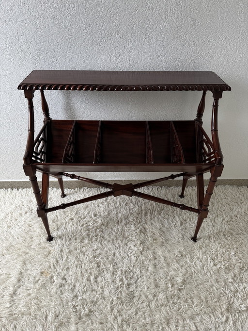 Mahogany Magazine Rack Console 60s