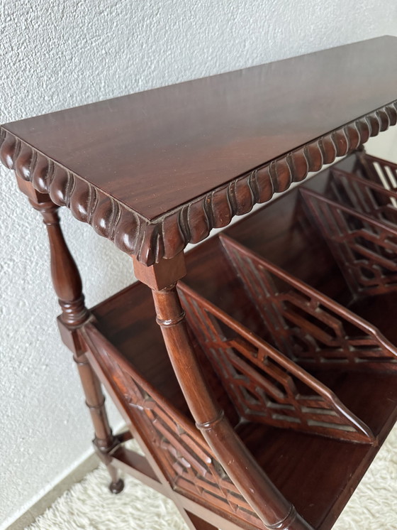 Image 1 of Mahogany Magazine Rack Console 60s