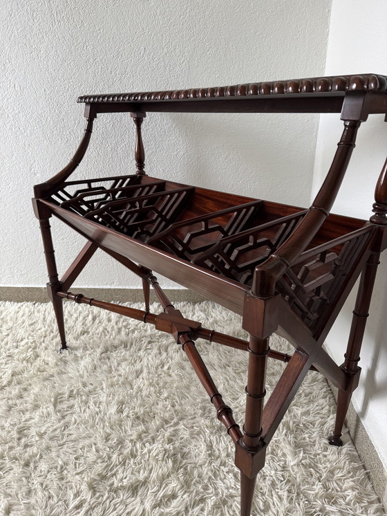 Image 1 of Mahogany Magazine Rack Console 60s