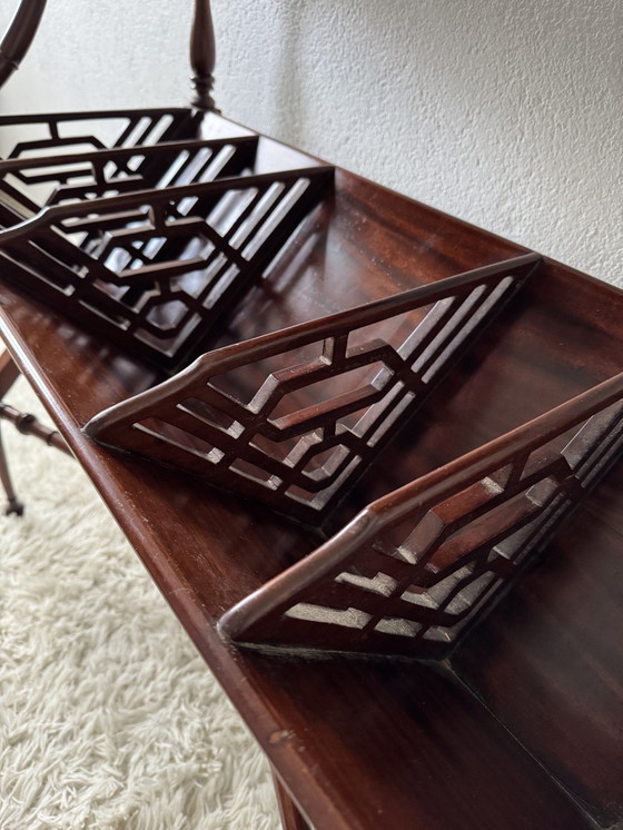 Image 1 of Mahogany Magazine Rack Console 60s