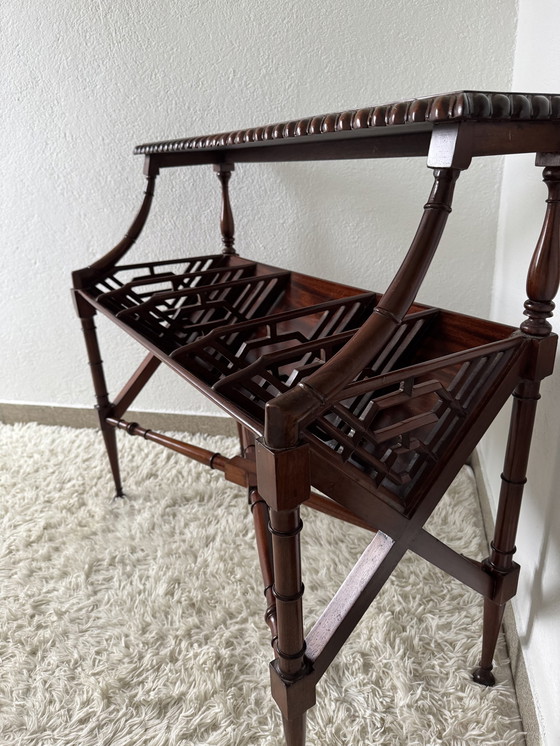 Image 1 of Mahogany Magazine Rack Console 60s