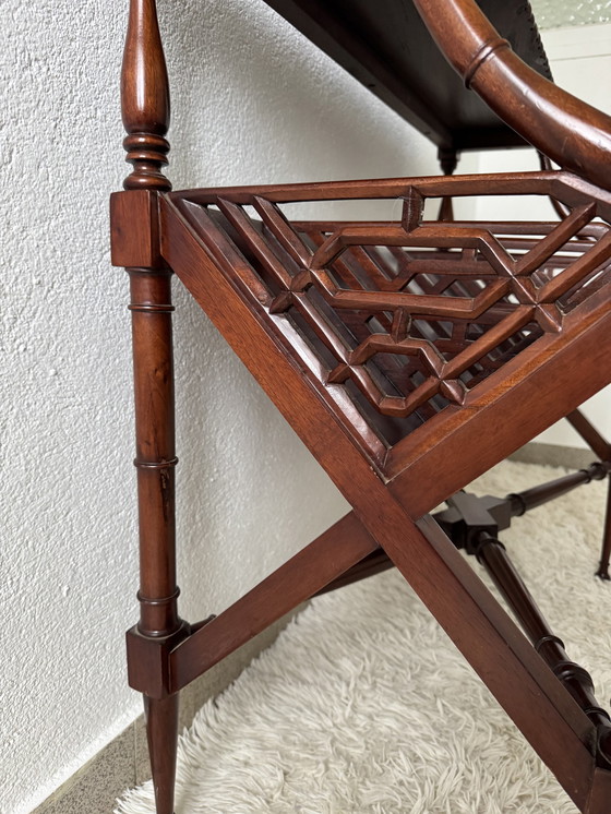 Image 1 of Mahogany Magazine Rack Console 60s