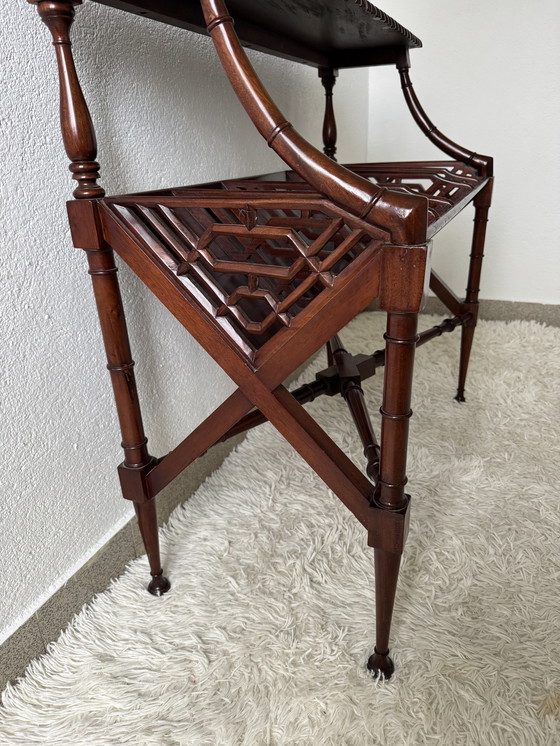 Image 1 of Mahogany Magazine Rack Console 60s