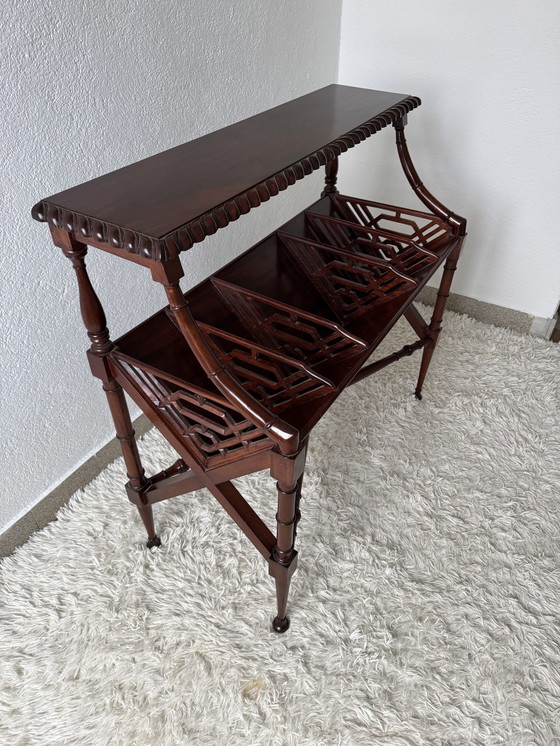 Image 1 of Mahogany Magazine Rack Console 60s