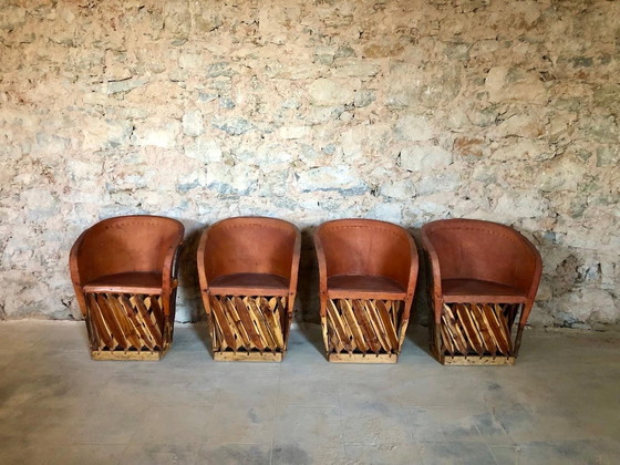 Image 1 of Mexican Equipale Leather Chairs