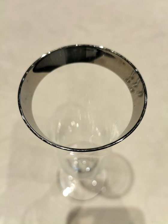 Image 1 of Set Of 6 Czech Bohemian Crystal Champagne Flutes