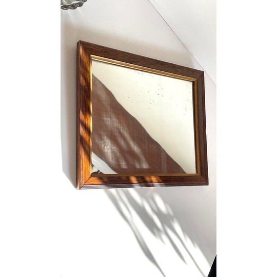 Image 1 of Vintage Art Deco mirror with wooden frame and silver plating, 1920