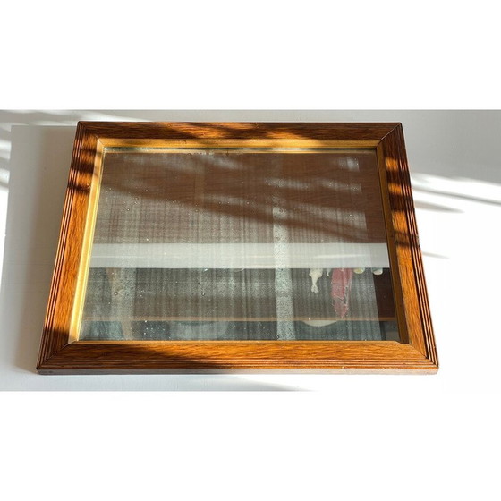 Image 1 of Vintage Art Deco mirror with wooden frame and silver plating, 1920