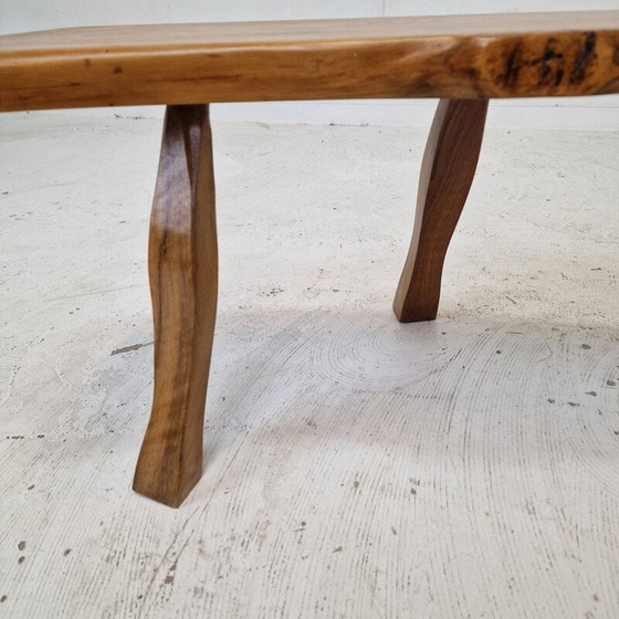 Image 1 of Vintage wooden tree trunk bench, France 1960
